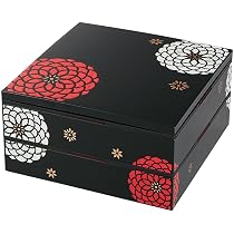 Amazon｜たつみや モダン 22.5角二段オードブル重 赤 百華｜重箱